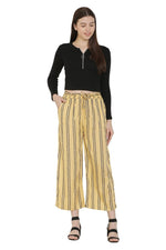 Thumbnail for Asmaani Beige Color Rayon Fabric Stripped Palazzo