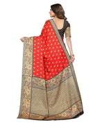 Thumbnail for Vamika Red Printed Art Silk Saree - Distacart
