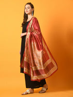 Thumbnail for Myshka Women's Black Solid Anarkali Party Kurta Set With Printed Dupatta - Distacart