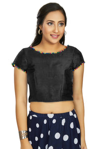 Thumbnail for Aastha Fashion Women's Black Art Silk Designer Party Wear Readymade Blouse - Distacart