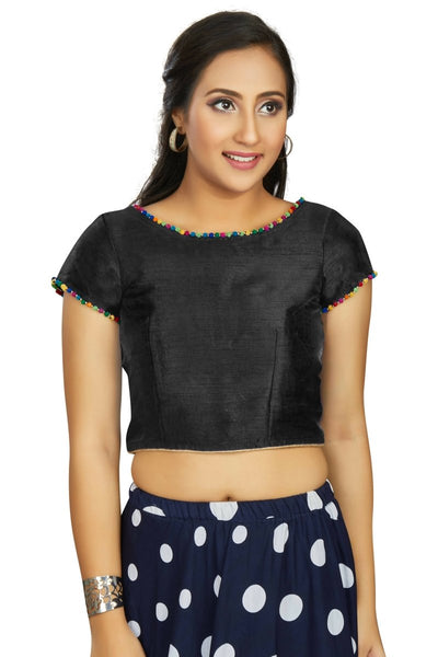 Aastha Fashion Women's Black Art Silk Designer Party Wear Readymade Blouse - Distacart