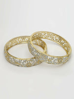 Thumbnail for NVR Women's Set of 2 Gold-Polished American Diamond Emblished Handcrafted Bangles - Distacart