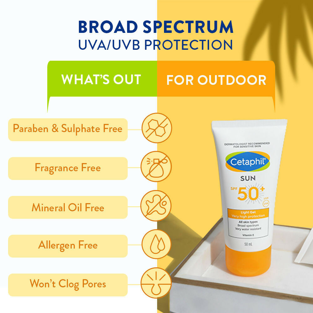 Cetaphil Sun SPF 50 Light Gel Mineral Base For Normal, Dry & Oily Skin