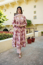 Thumbnail for Vaasva Women Nude-Pink Muslin Embroidered Kurta,Pant & Dupatta Set - Distacart