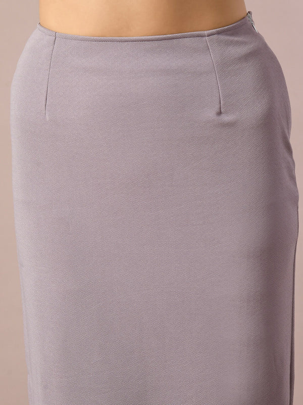 Myshka Women's Lavender Solid Knee Length Party Embellished Skirts - Distacart