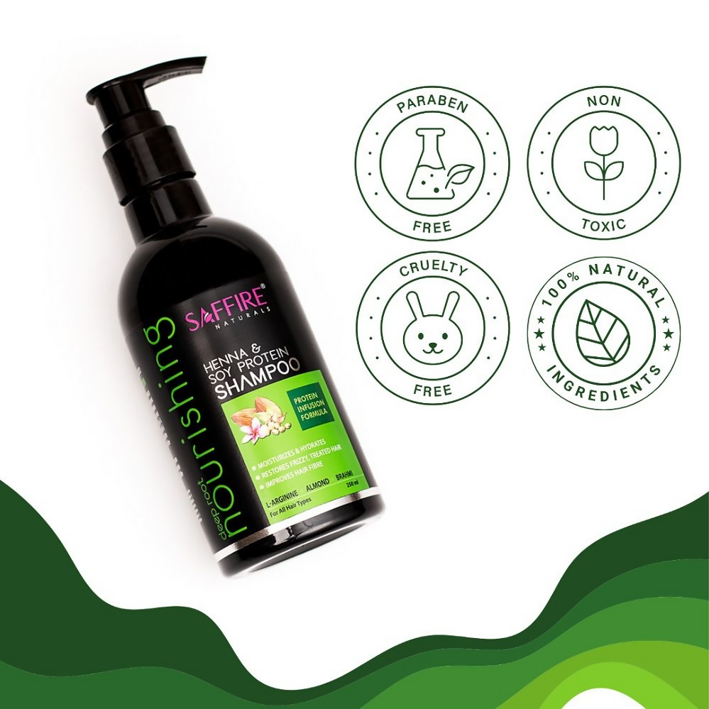 Saffire Naturals Henna & Soy Protein Deep Root Nourishing Shampoo - Distacart