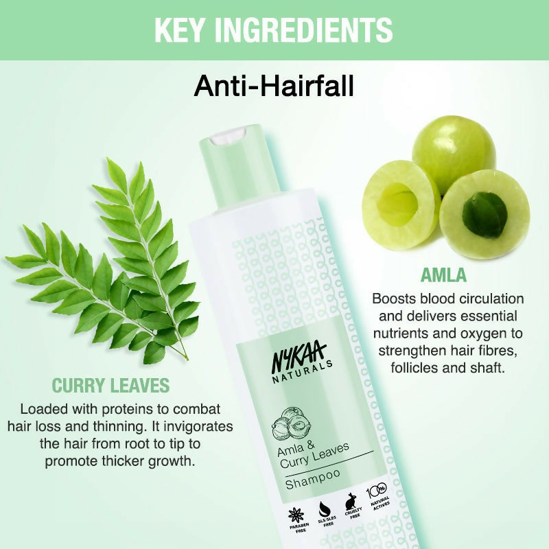 Nykaa Naturals Longer & Thicker Hair - Free Shampoo With Amla, Curry Leaves & Coconut Oil - Distacart
