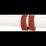 Thumbnail for Afast Bridal Wedding & Party Fashionable Colorful Glass Bangle/Kada Set, Pack Of 8 - Red - Distacart