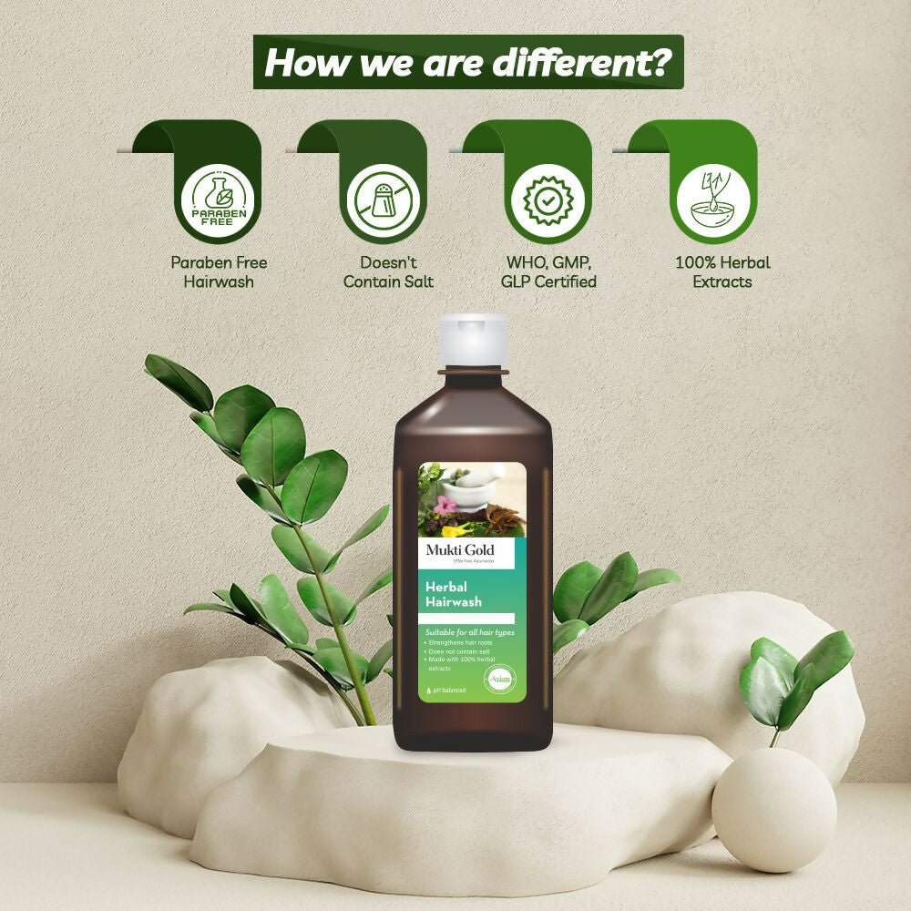 Axiom Mukti Gold Herbal Hair Wash (Flip Top) - Distacart