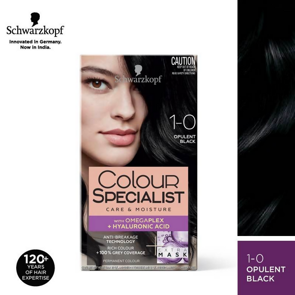 Schwarzkopf Colour Specialist Permanent Hair Colour - 1.0 Opulent Black - Distacart