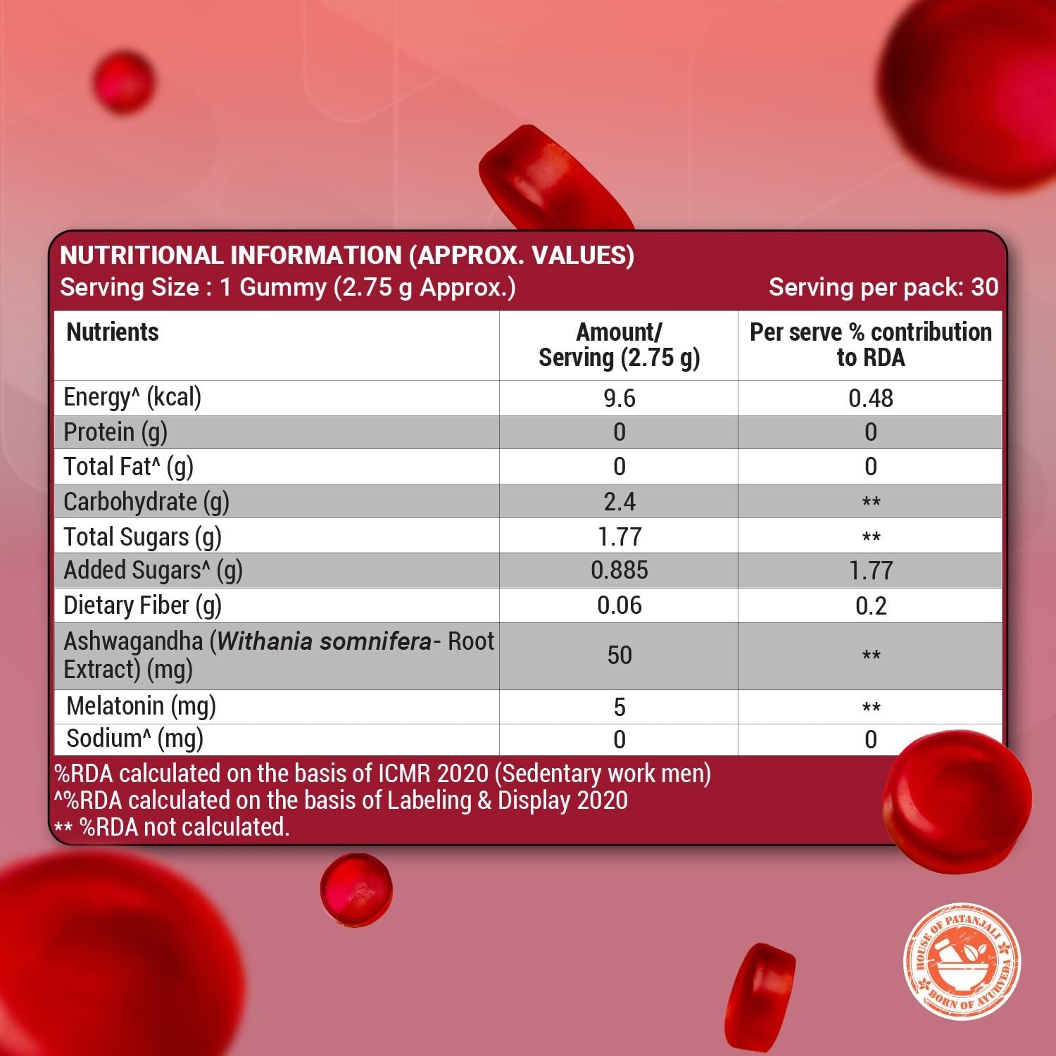 Patanjali Nutrela Ashwagandha & Melatonin Gummies - Distacart
