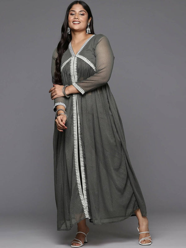 Ahalyaa Women's Traditional wear Kurta Set - Grey - Distacart