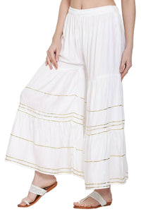 Thumbnail for Asmaani White Color Golden Gota Patti Gharara