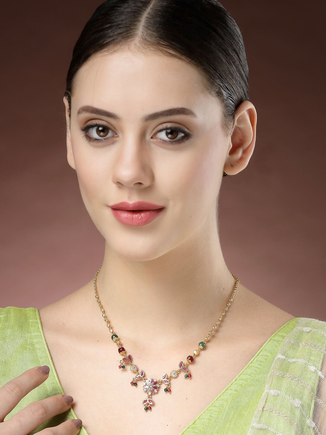 NVR Women's Multicolor Gold-Polished Minimal Chain - Distacart