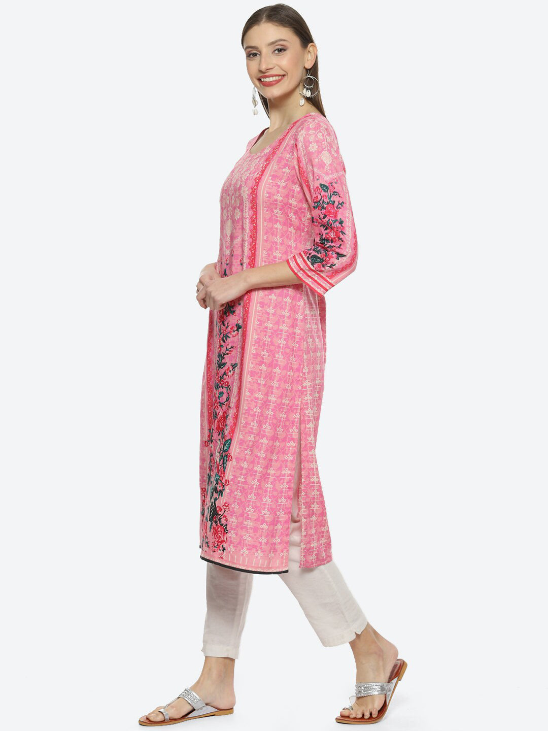 Biba Women Floral Printed Straight Kurta - Distacart