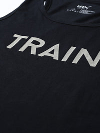 Thumbnail for HRX by Hrithik Roshan Men Black Printed Detail Training Tank - Distacart