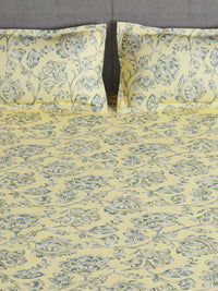 Thumbnail for Story@home Arena Cream-Coloured & Grey Printed 180 TC Queen Bedsheet & 2 Pillow Covers - Distacart