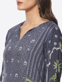 Thumbnail for Biba Ethnic Motifs Printed Pleated Kurta with Palazzos & Dupatta - Distacart