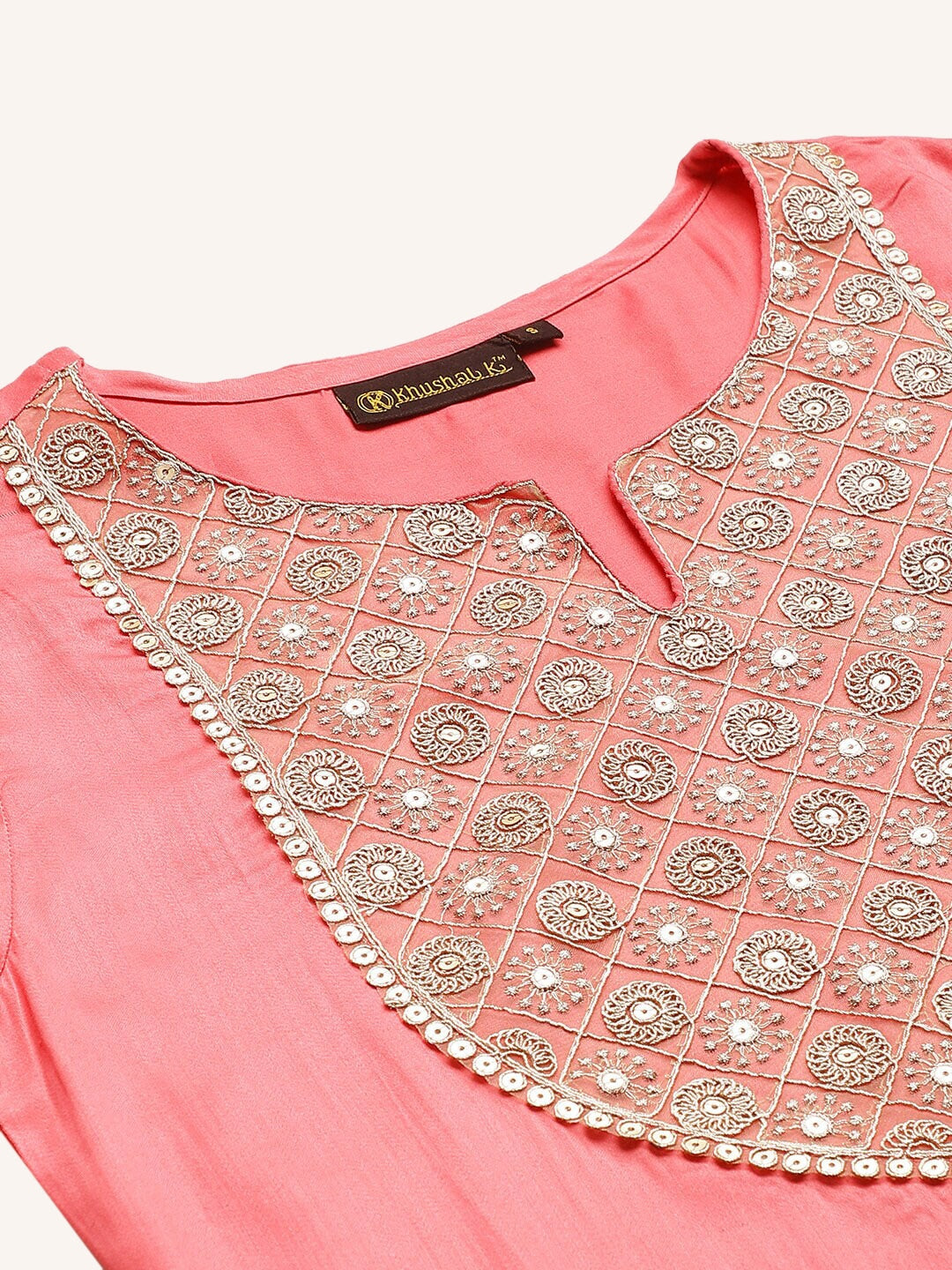 Khushal K Ethnic Motifs Yoke Design Sequinned Kurta with Trousers & Dupatta - Distacart