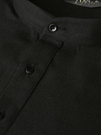 Thumbnail for Sojanya Men Black Solid Straight Kurta - Distacart