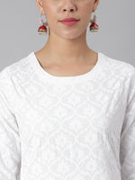 Thumbnail for Khushal K Women White & Red Printed Kurta with Palazzos & Dupatta - Distacart