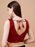 Thumbnail for Tikhi Imli V-Neck Organza Saree Blouse - Distacart