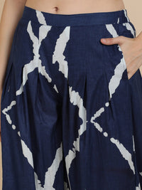 Thumbnail for Sangria Women Navy Blue Pure Cotton Kurta with Salwar - Distacart