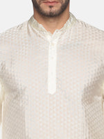Thumbnail for Sethukrishna Cream-Coloured Kurta with Pyjamas For Men - Distacart