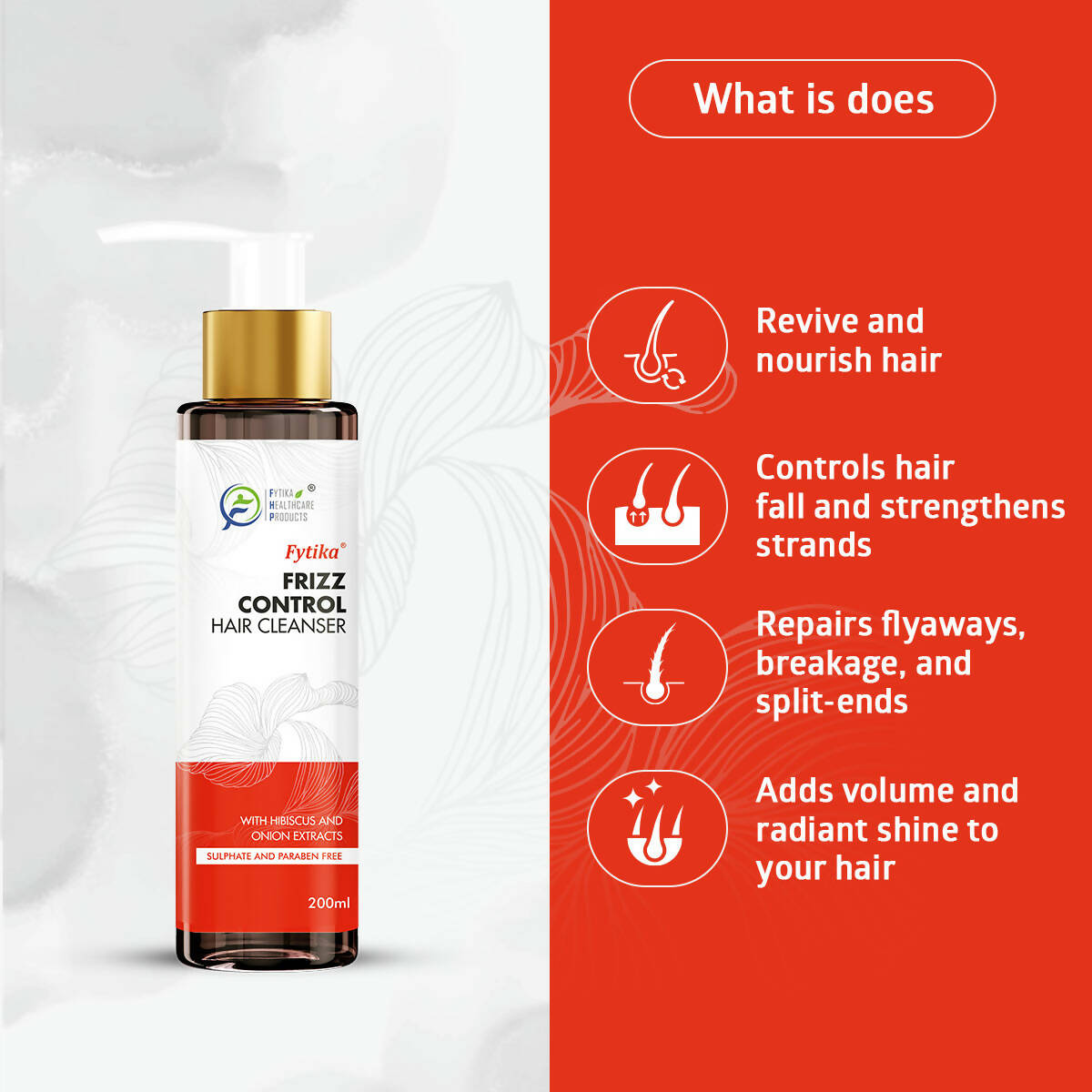 Fytika Frizz Control Hair Cleanser with Hibiscus & Onion Extracts - Distacart