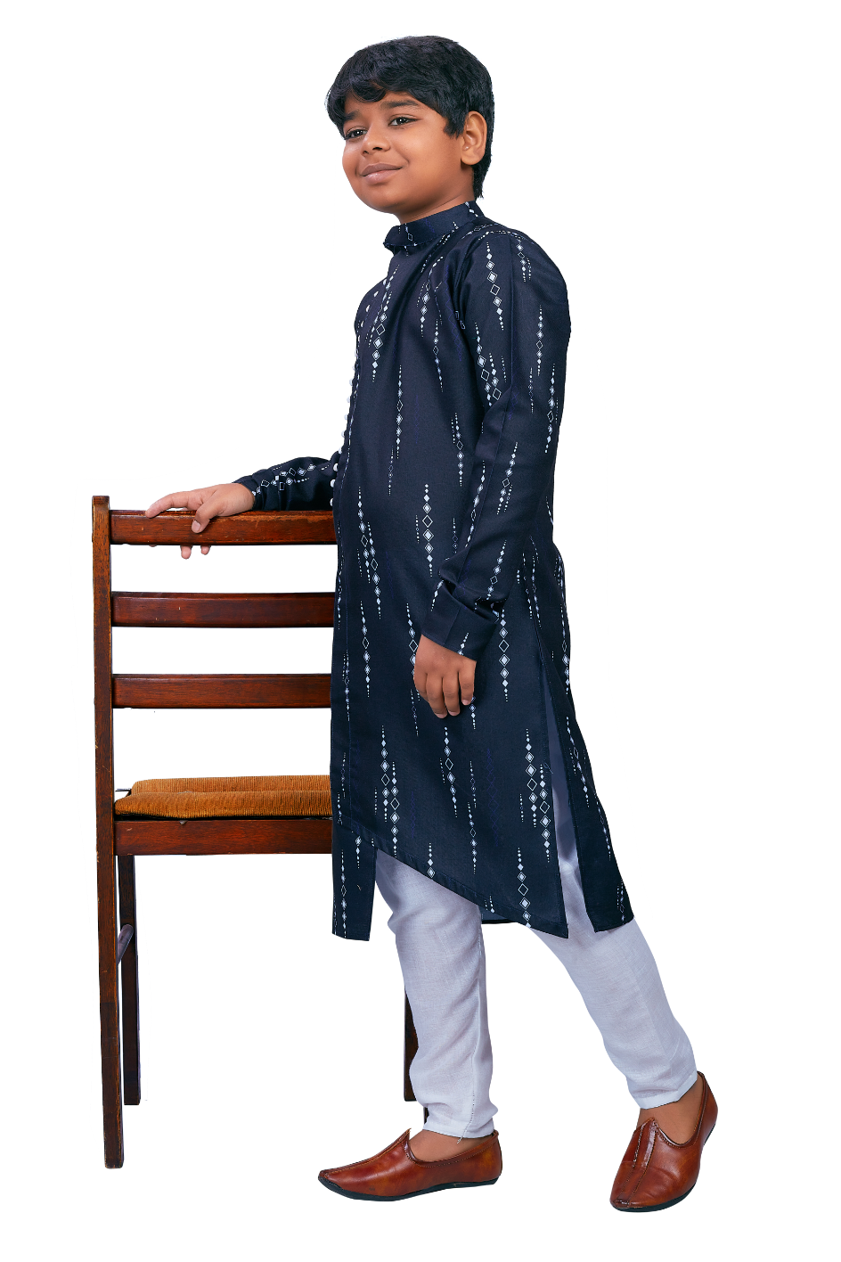 DEIANA'S Casual Designer Kurta Pyjama Set For Boys And kids (Dark Blue) - Distacart