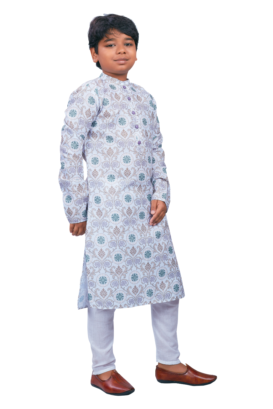 DEIANA'S Casual Designer Kurta Pyjama Set For Boys And kids (White With Multicolor) - Distacart