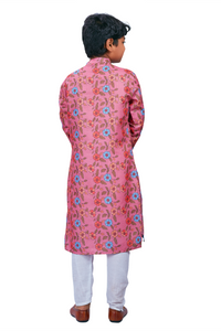 Thumbnail for DEIANA'S Casual Designer Kurta Pyjama Set For Boys And kids (Pink With Multicolor) - Distacart