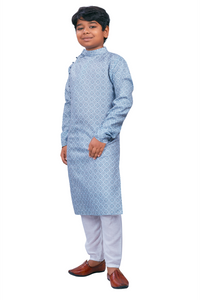 Thumbnail for DEIANA'S Casual Designer Kurta Pyjama Set For Boys And kids (Sky Blue Blue) - Distacart