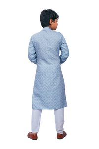 Thumbnail for DEIANA'S Casual Designer Kurta Pyjama Set For Boys And kids (Sky Blue Blue) - Distacart