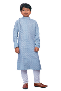 Thumbnail for DEIANA'S Casual Designer Kurta Pyjama Set For Boys And kids (Sky Blue Blue) - Distacart