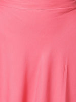 Thumbnail for Khushal K Women Pink & White Printed Kurta with Solid Flared Maxi Skirt - Distacart