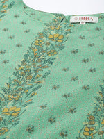 Thumbnail for Biba Women Green Ethnic Motifs Printed Pure Cotton Kurta with Palazzos & With Dupatta - Distacart