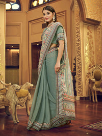 Thumbnail for Myra Multicolour Gorgette Designer Saree - Distacart