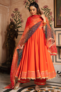 Thumbnail for Pomcha Jaipur Bhandhani Angrakha Set - Distacart