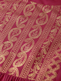 Thumbnail for Sangria Women Magenta & Golden Printed Kurta with Palazzos & Dupatta - Distacart