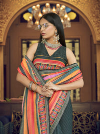 Thumbnail for Myra Multicolour Gorgette Designer Saree - Distacart