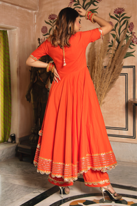 Thumbnail for Pomcha Jaipur Bhandhani Angrakha Set - Distacart