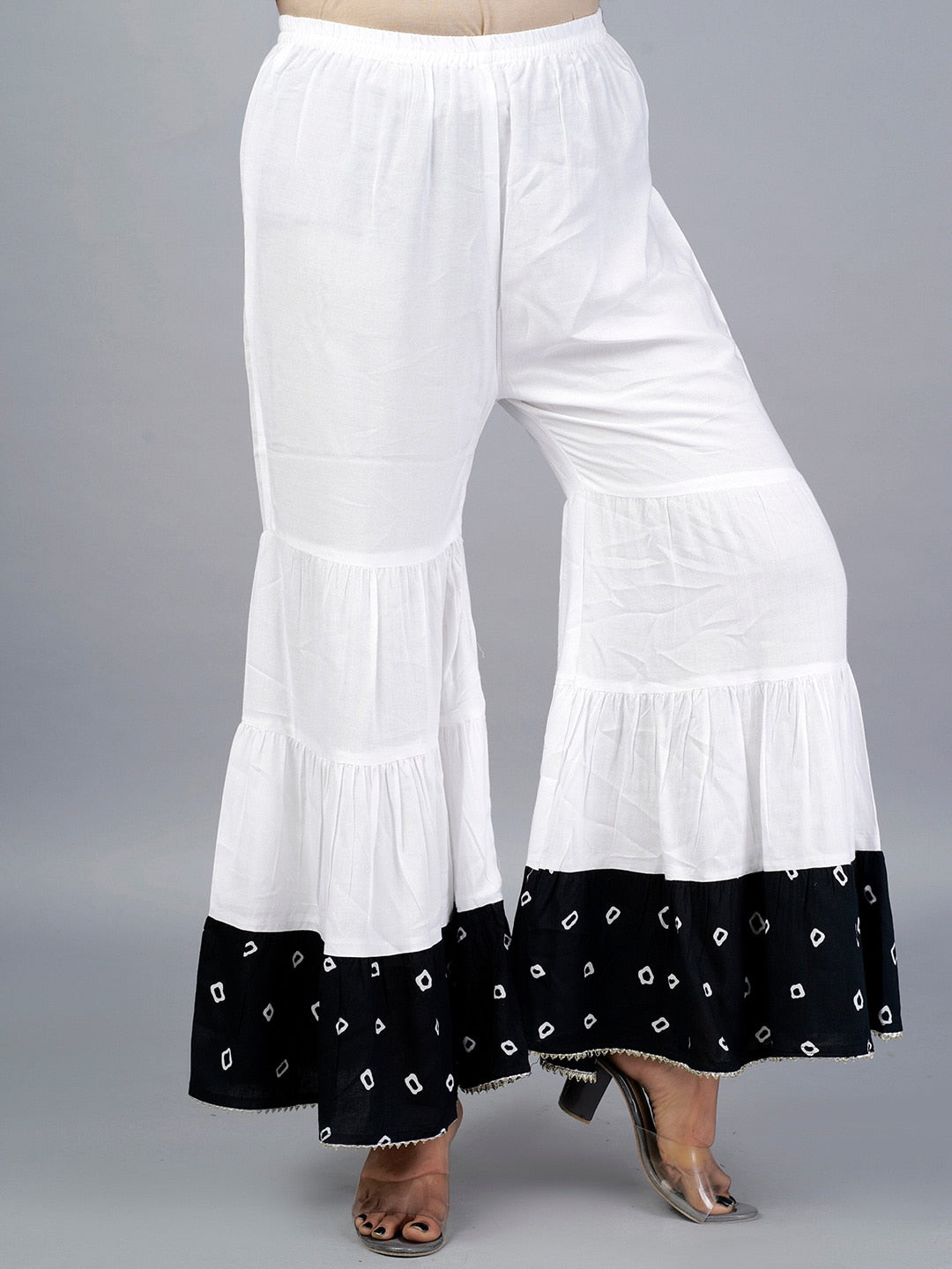 Kalini Bandhani Printed Kurta with Sharara & Dupatta - Distacart