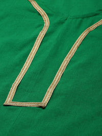 Thumbnail for Sangria Women Green Pure Cotton Bandhani Kurta with Trousers - Distacart