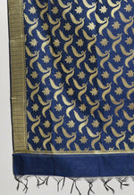 Thumbnail for Mominos Fashion Moeza Women's Banarsi Silk Floral Woven Design Navy Blue Dupatta - Distacart