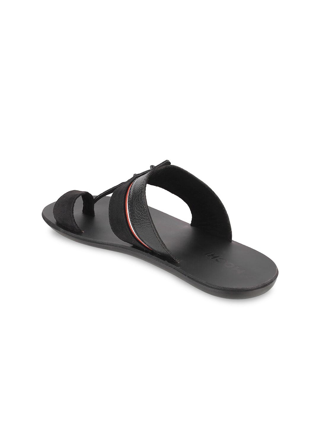 Mochi Black Leather Comfort Sandals - Distacart