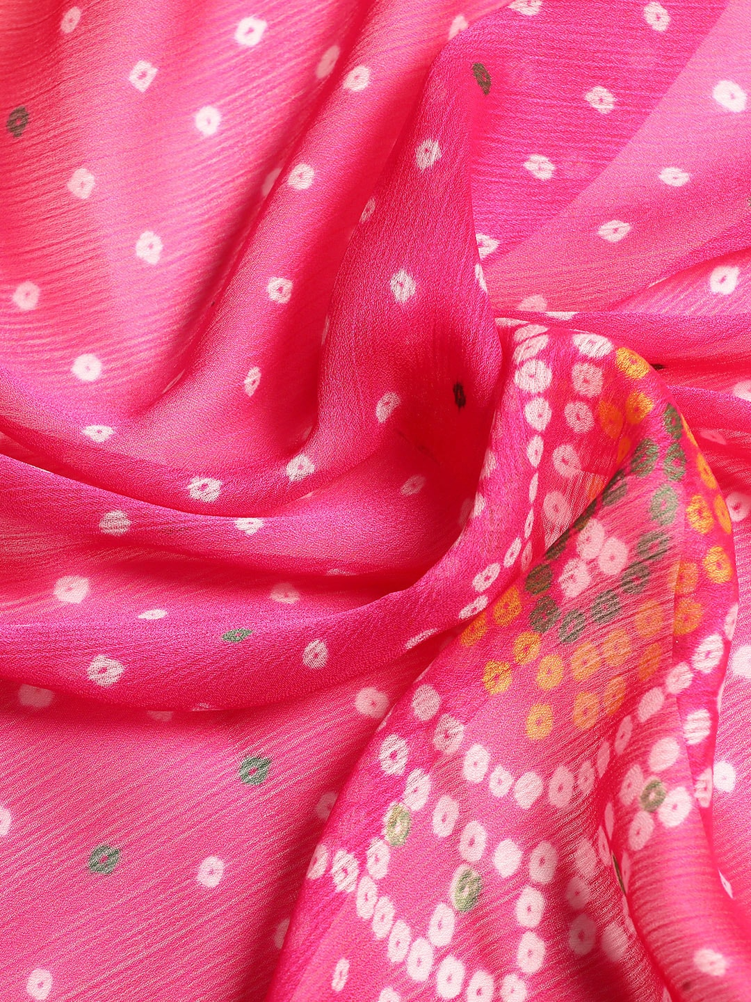 Mitera Bandhani Gotta Patti Pure Chiffon Saree - Distacart