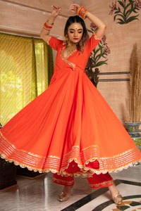 Thumbnail for Pomcha Jaipur Bhandhani Angrakha Set - Distacart