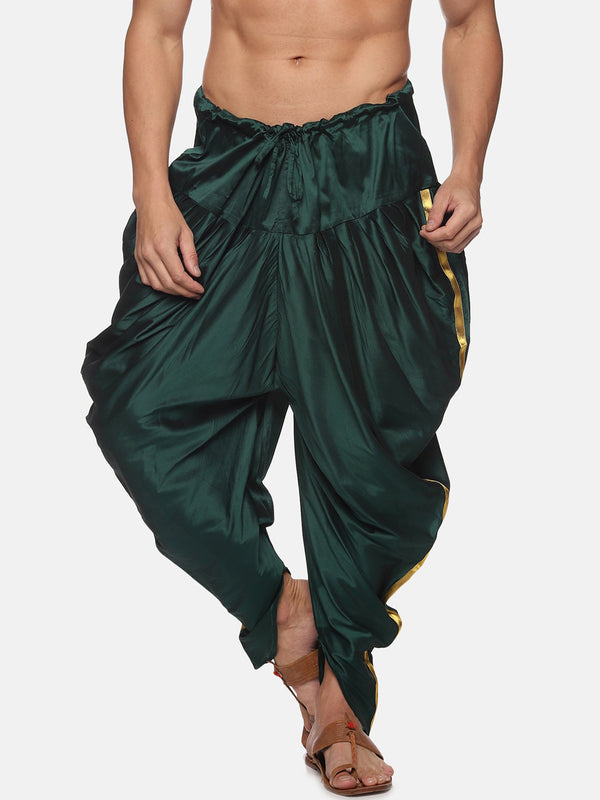 Sethukrishna Men Dark-Green Solid Dhoti Pants - Distacart