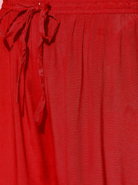 Thumbnail for Ishin Women Red Floral Embroidered Regular Kurta with Sharara & With Dupatta - Distacart